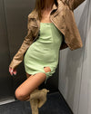 image of MOTEL X JACQUIE Yanda Bodycon Dress in Rib Knit Pastel Lime