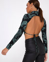 Image of Quelia Top in Dragon Flower Black and Mint