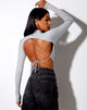 Image of Quelia Crop Top in Rib Greymarl