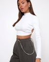 Image of Quelia Crop Top in Rib White