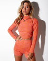 Image of Quelia Crop Top in Trippy Waves Tangerine and Pink