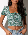 Image of Raquel Top in Floral Field Green