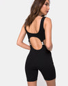 Image of Requi Unitard in Black with Silver Buckles