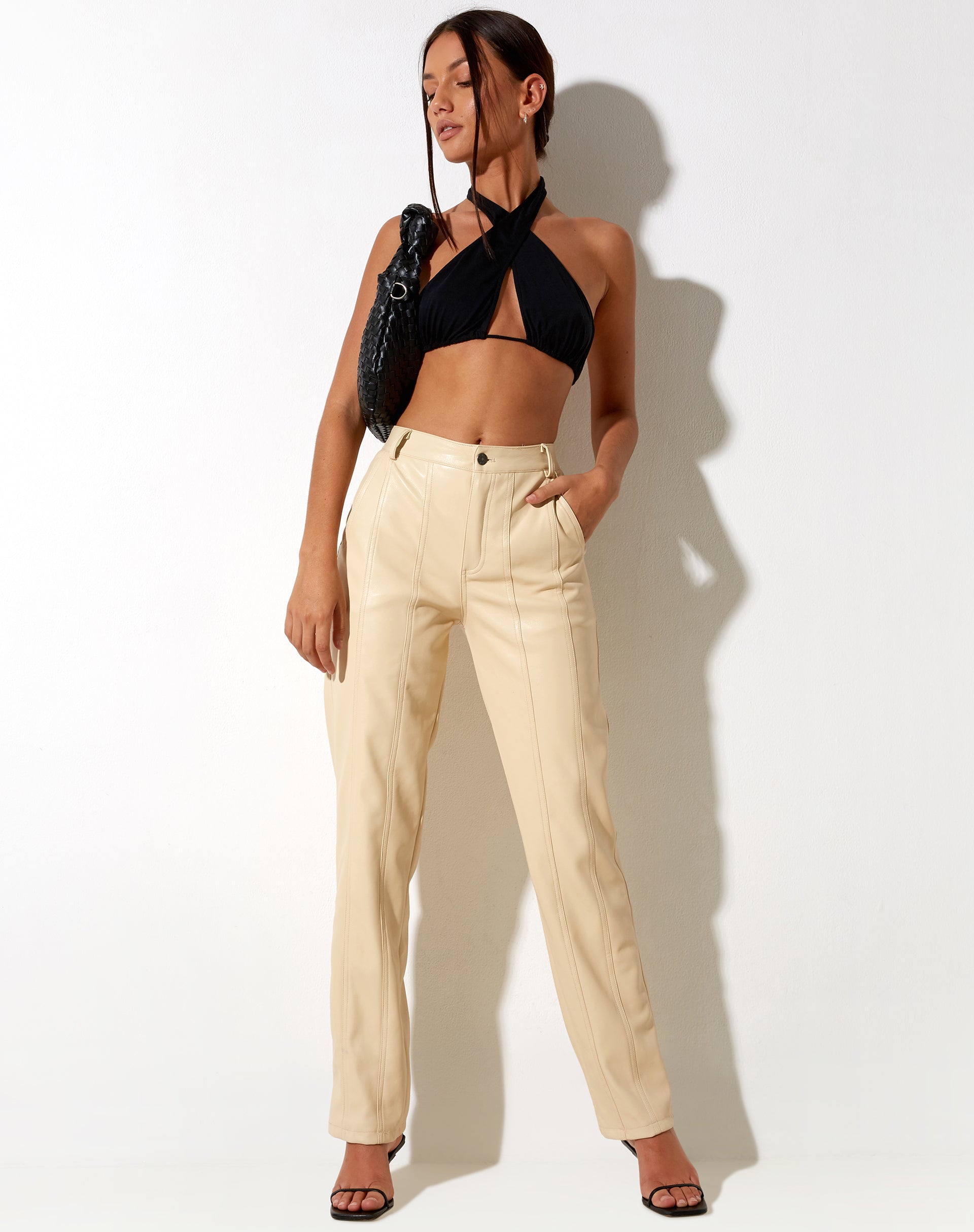 Image of Centa Trouser in PU Butter