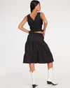 image of Reef Midi Skirt in Poplin Black