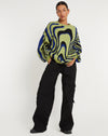 Image of Mably Oversized Jumper in Mega Ripple Green