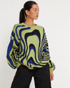 Image of Mably Oversized Jumper in Mega Ripple Green