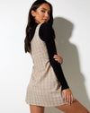 Image of Mehra Mini Dress in Taupe Check