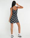 IMAGE OF Mehra Slip Dress in 20's Check Black and Grey