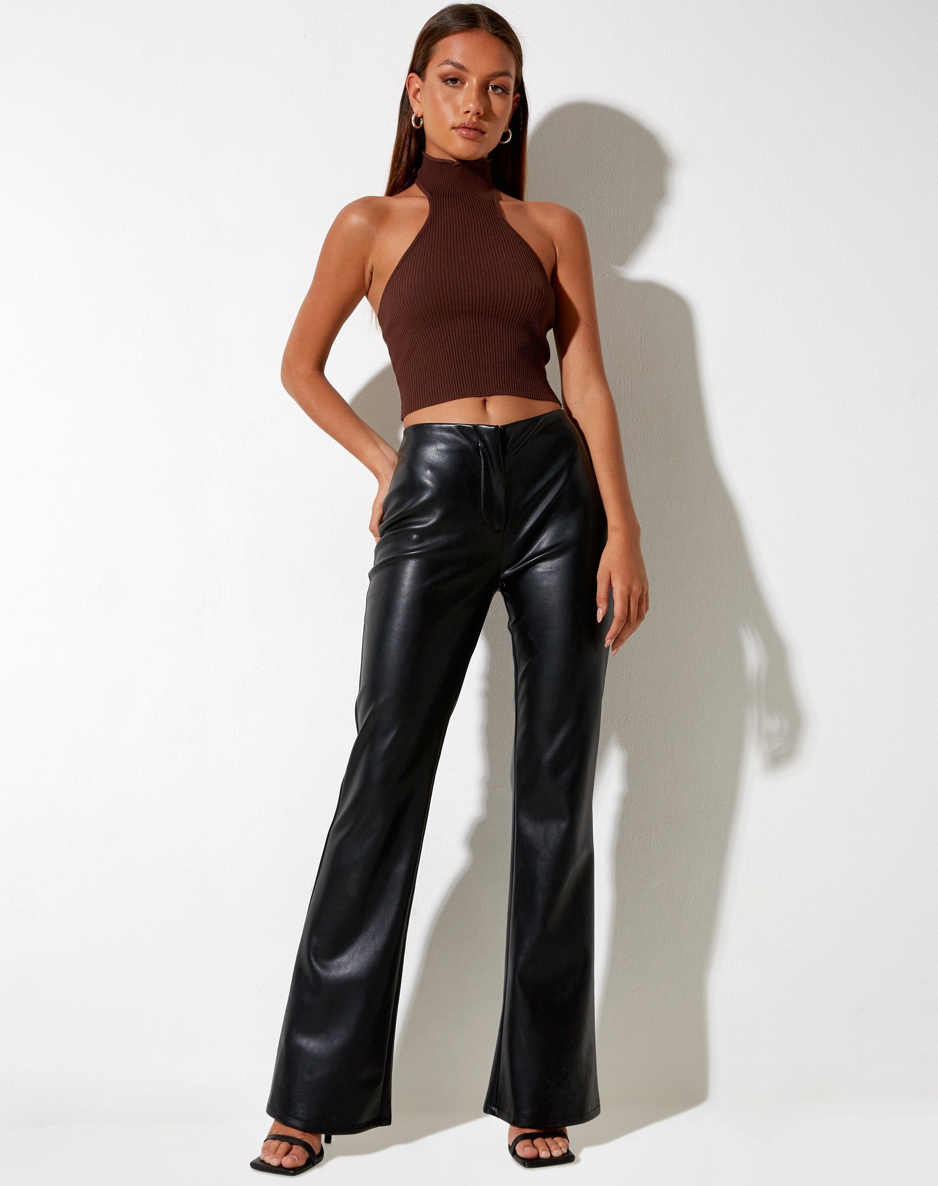 Image of Moila Crop Top in Knit Chocolate