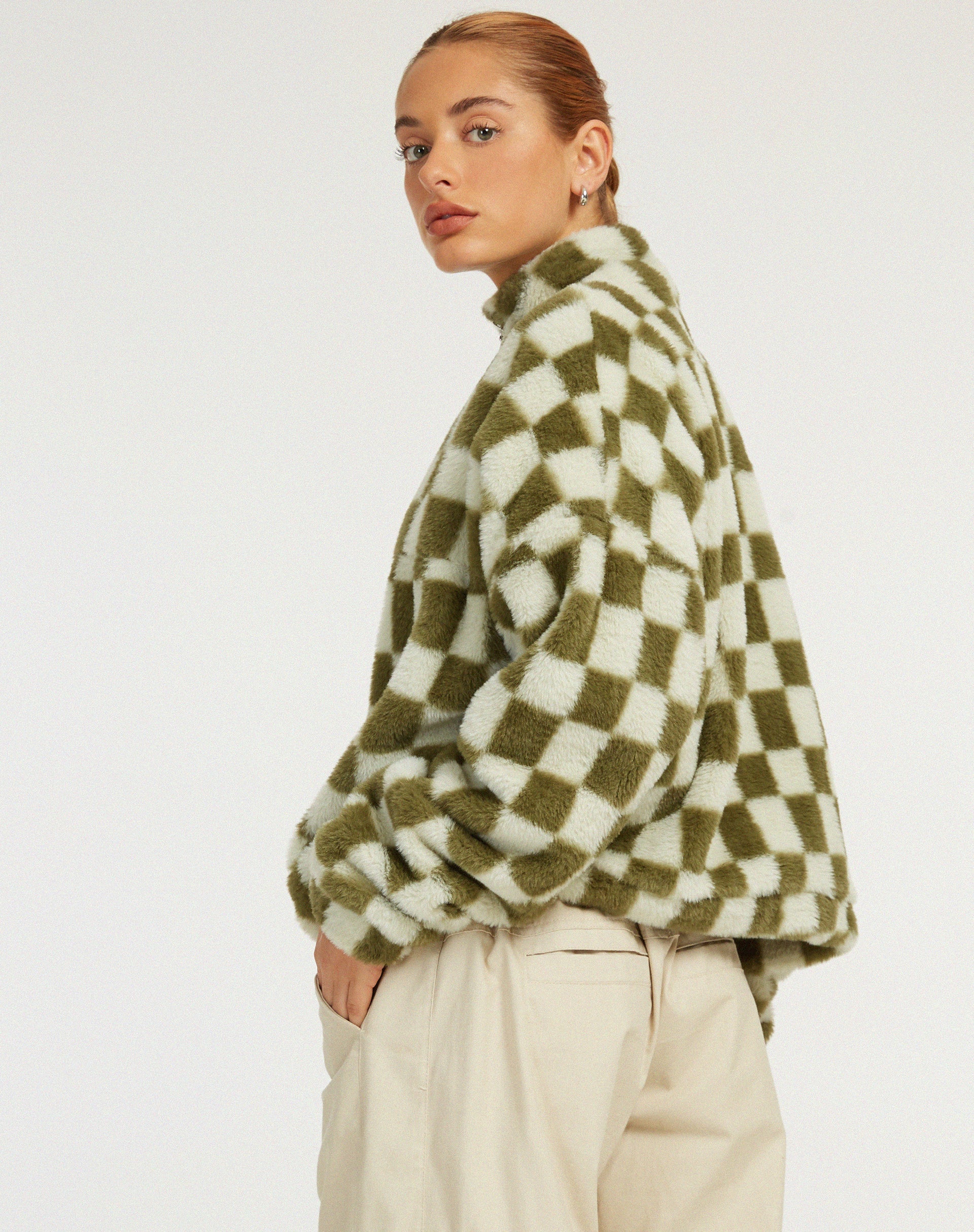 Image of Nero Jacket in Checkered Sage