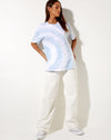 Image of Oversize Basic Tee in Blue and White Swirl Tie Dye