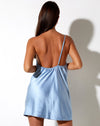 Image of Paira Mini Dress in Satin Daylight Blue