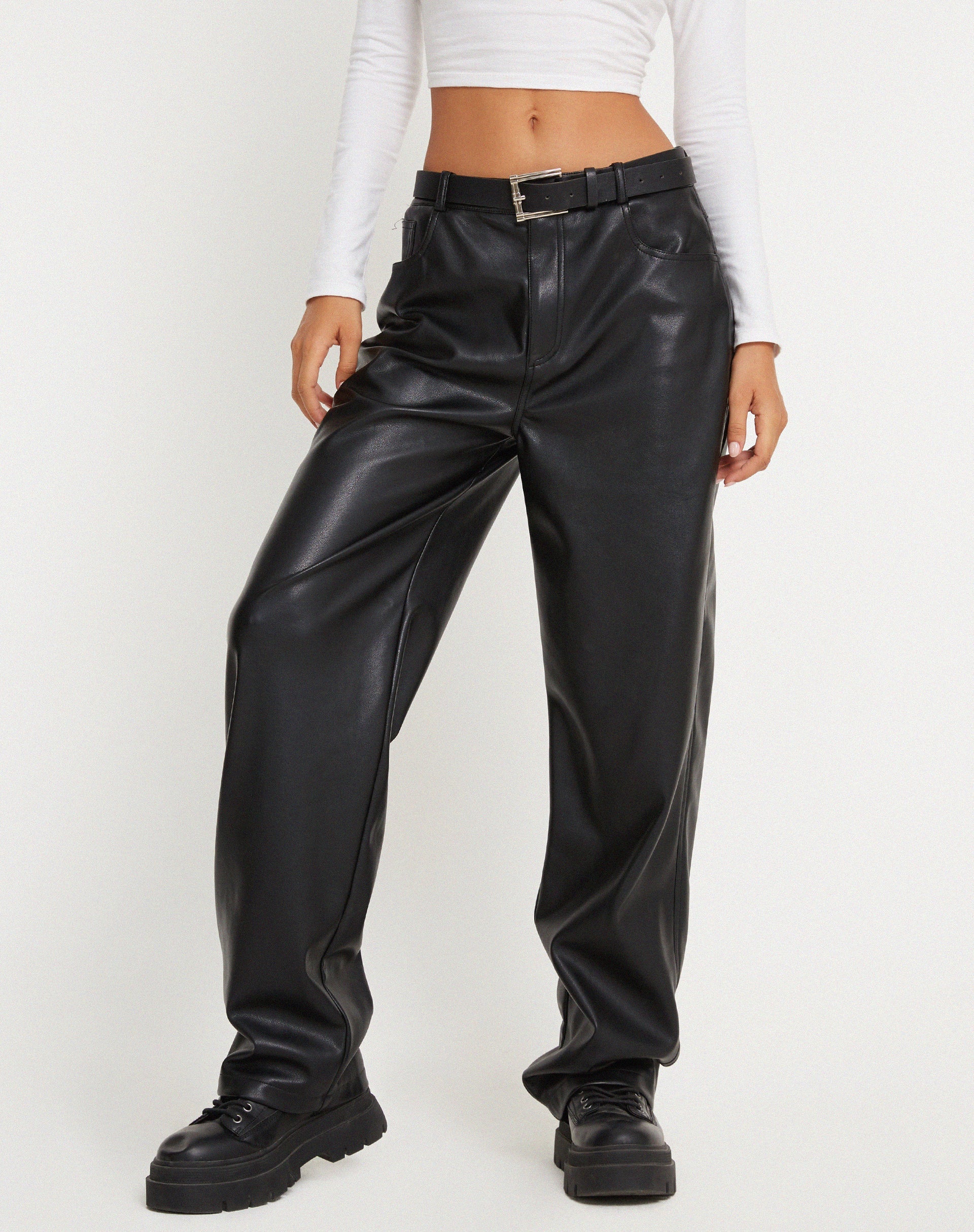 Image of MOTEL X OLIVIA NEILL Parallel Trouser in Pu Black