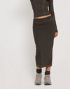 Image of Peka Midi Skirt in Gunmetal with Grey Top Stitch