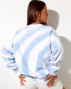 Image of Ted Sweatshirt in Blue and White Swirl Tie Dye