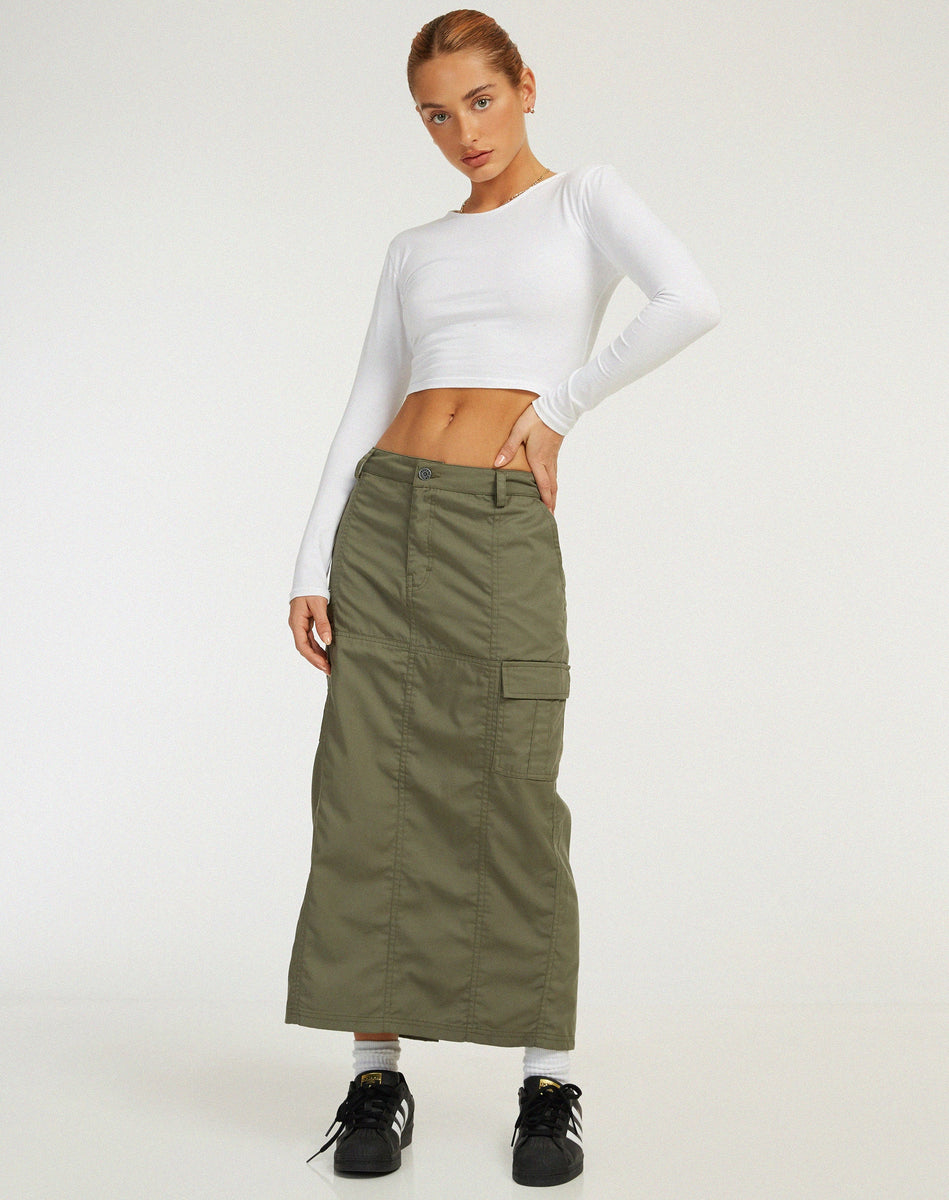 Green Midi Bodycon Skirt | Widya – motelrocks-com-eur