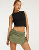 image of Zephyr Mini Cargo Skirt in Cotton Drill Olive