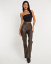 Image of Zoven Trouser in Pu Dark Chocolate