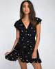 Image of Rica Skater Dress in Black and White Polkadot