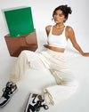 Image of Motel X Barbara Kristoffersen Albaca Trouser in Panelled Ivory and Winter White