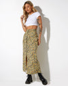 image of Rima Midi Skirt in Spring Ditsy Yellow
