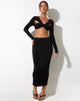IMAGE OF Rindang Midi Skirt in Crepe Black