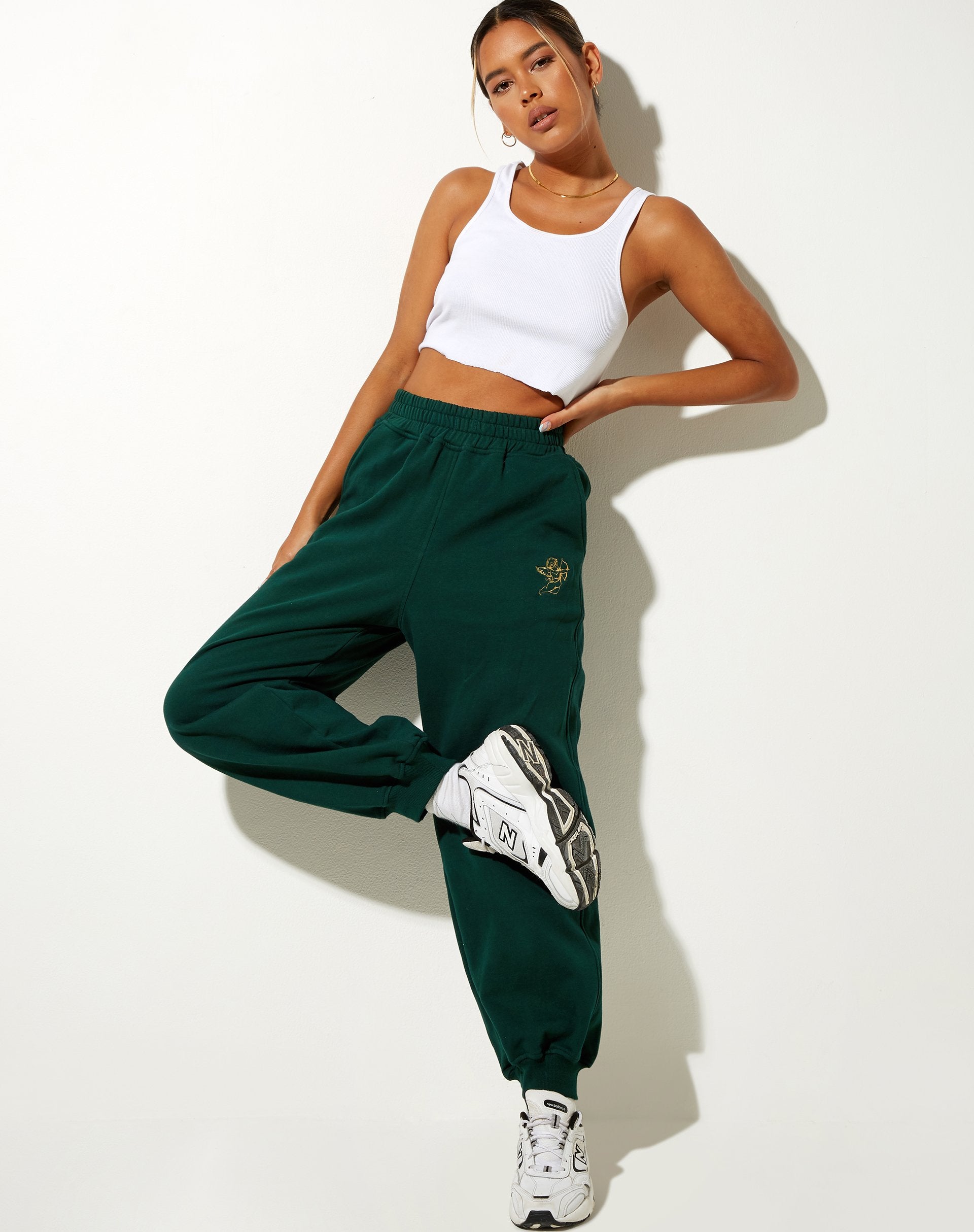 Image of Roider Jogger in Bottle Green Cupid Embro