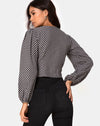 Image of Roma Long Sleeve Top in Check It Out Black