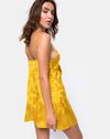 Image of Roppan Slip Dress in Satin Mustard Rose