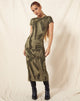 image of Rosika Midi Dress in Dystopian Crease Khaki