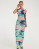 image of Roskila Maxi Dress in Multi Blur Orb Navy