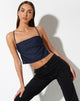 image of Rosta Crop Top in Denim Blue Chambray