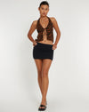 image of Roula Halter Top in Animal Drip Brown