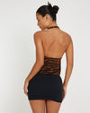 image of Roula Halter Top in Animal Drip Brown