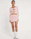 Mansa Mini Skirt in Crepe Baby Pink