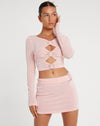 Mansa Mini Skirt in Crepe Baby Pink