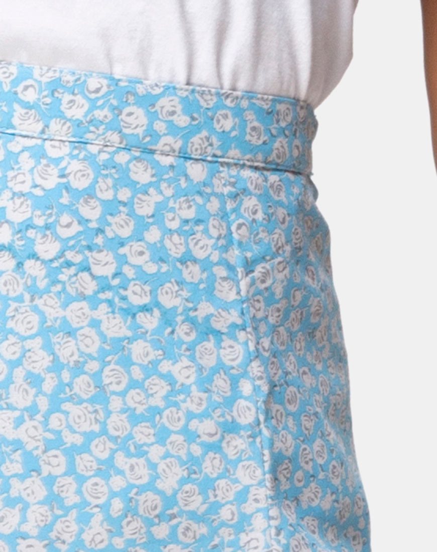 Image of Saika Midi Skirt in Ditsy Rose Blue