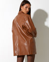 Image of MOTEL X IRIS Saken Blazer in PU Chocolate