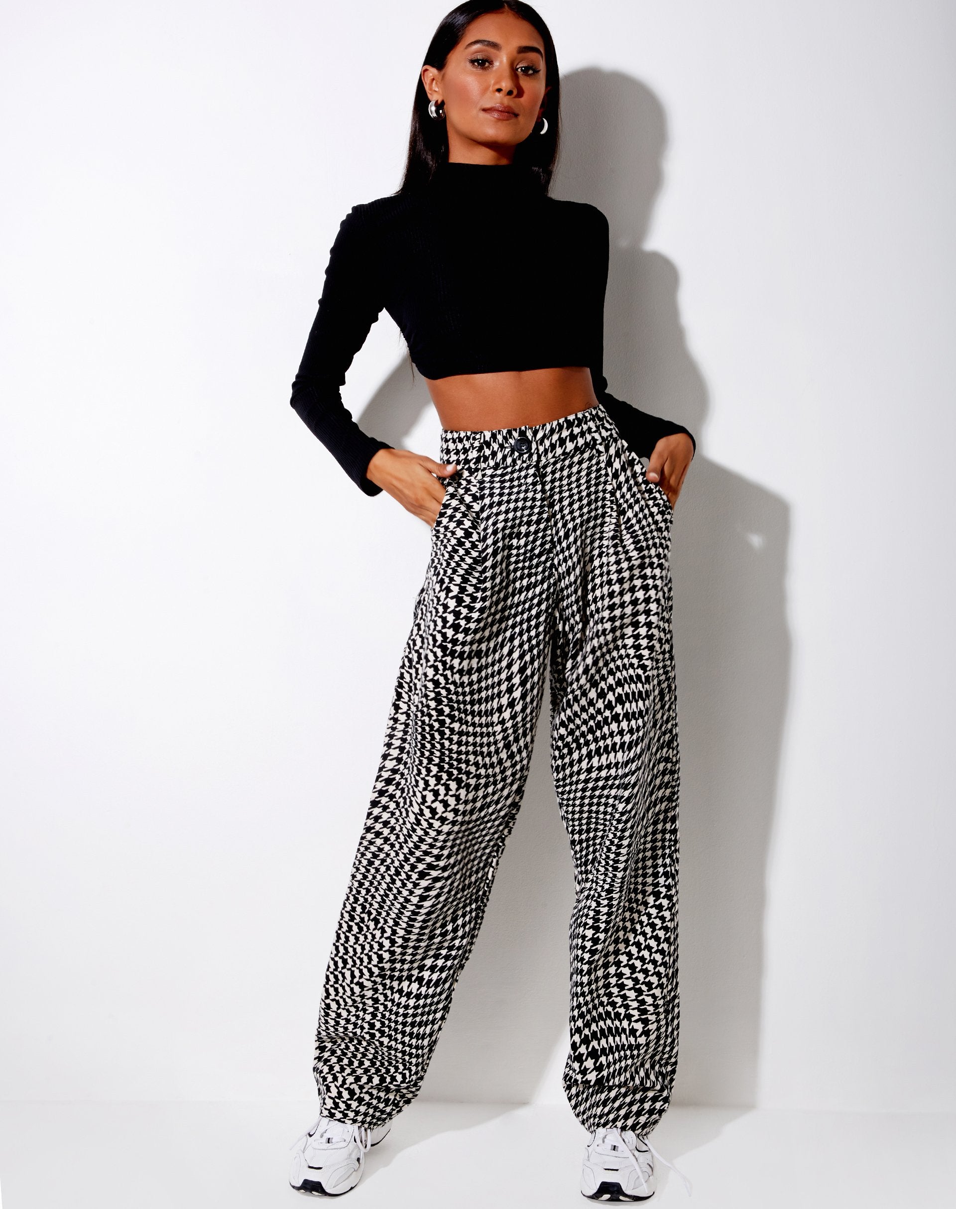 Image of Sakila Trouser in Wavey Dogtooth