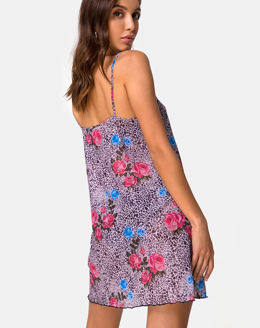 Image of Sanita Dress in Jungle Rose Print Net