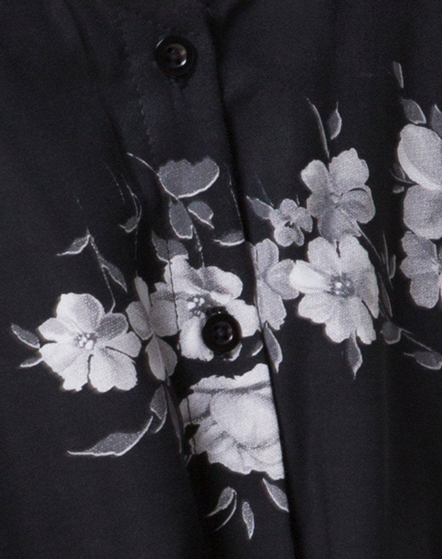 Image of Sanna Slip Dress in Mono Flower Black