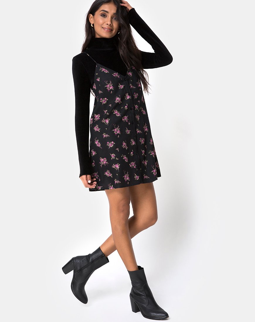 Sanna Slip Dress in Sohey Rose Black – motelrocks-com-eur