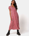Image of Sanrin Dress in Ditsy Rose Red Silver