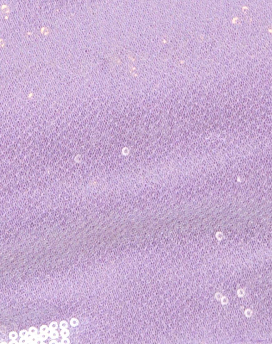 Image of Sasha Crop Top in Matte Mini Sequin Lilac