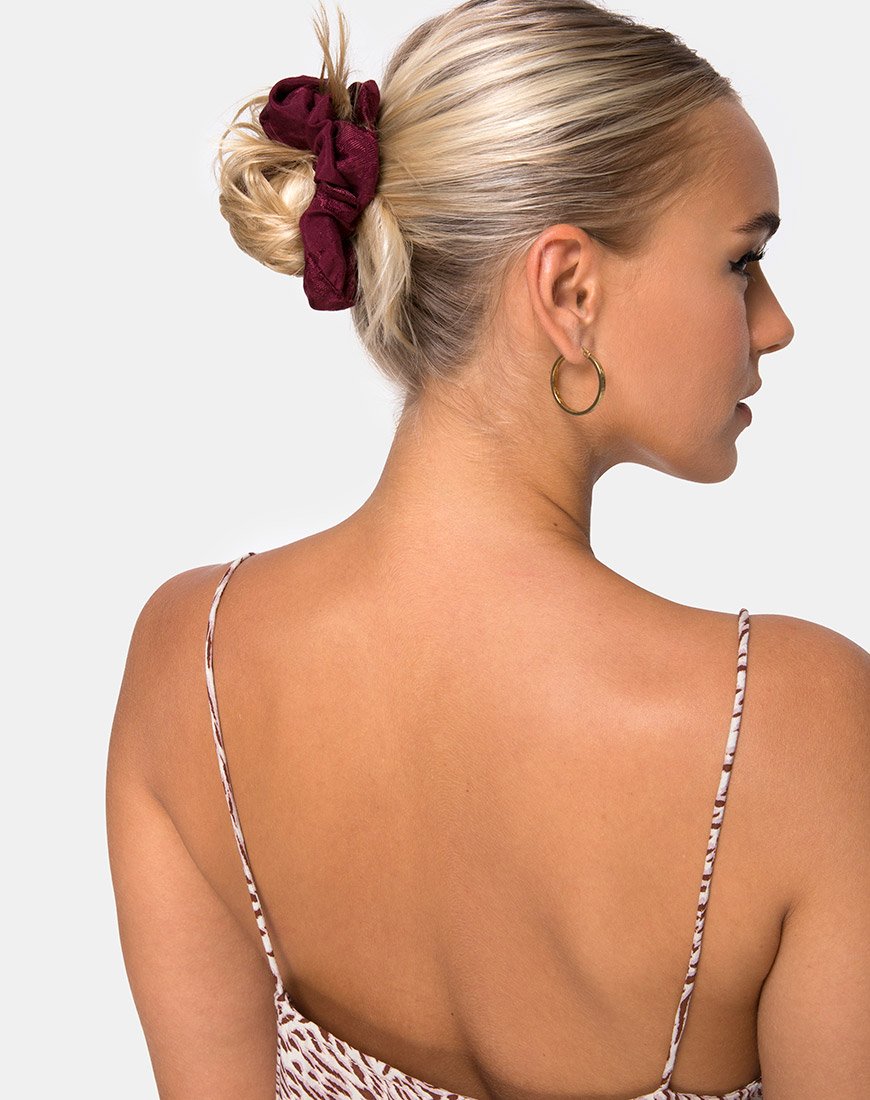 Scrunchie in Satin Rose Burgundy