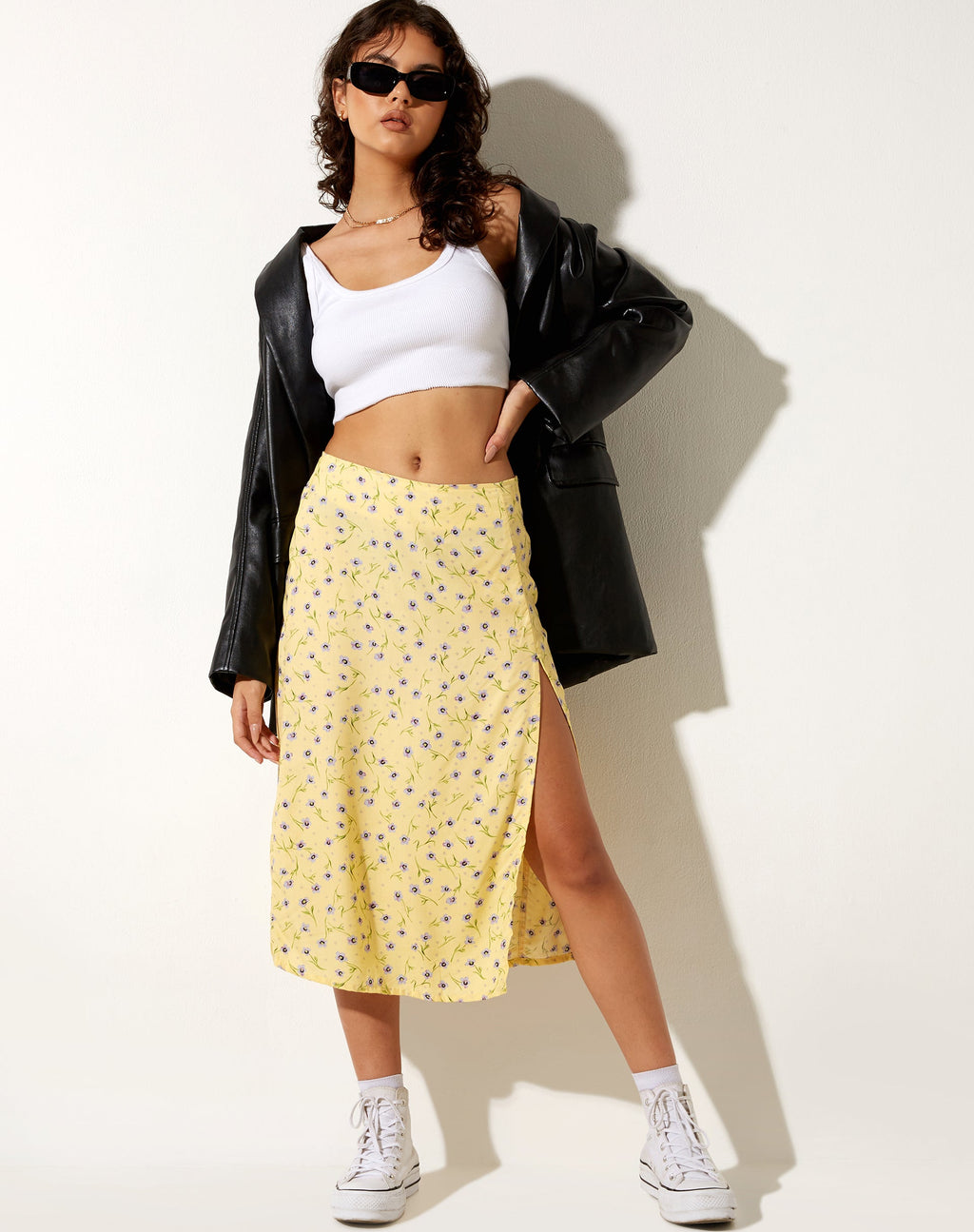 Seko Midi Skirt in Wild Flower Lemon Drop