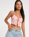 image of Shara Crop Top in Butterfly Pink Flock