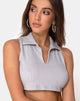 Image of Shenia Crop Top in Rib Grey