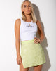 Image of Shenka Mini Skirt in Satin Rose Lime